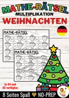 Vorschau - Arbeitsblätter - Mathe-Rätsel Maze Labyrinth - Multiplikation (Weihnachten) - Deckblatt