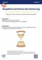 Vorschau - Unterrichtsreihen - Hauptteil & Schluss - Argumente ordnen, abwägen & überzeugend abschließen (Erörterung, Klasse 10) - Deckblatt