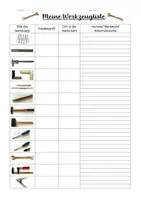 Vorschau - Arbeitsblätter - Meine eigene Werkzeugliste (Holz/Metall) - Deckblatt