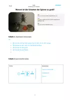 Vorschau - Arbeitsblätter - Entstehung von Schatten und Schattengröße (Experiment) - Seite 1