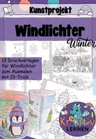 Vorschau - Mal- und Bastelvorlagen - Basteln im Winter: Windlichter mit Öltrick - Deckblatt