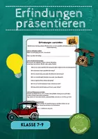 Vorschau - Arbeitsblätter - Erfindungen präsentieren/Erfindungen vorstellen - Deckblatt