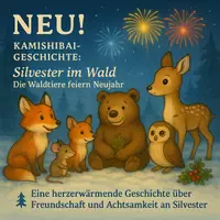 Vorschau - Bildkarten - Kamishibai-Geschichte „Silvester im Wald – Die Waldtiere feiern Neujahr“ | Achtsamkeit & Tiere an Silvester | Winter | Neujahr | Kita Grundschule - Seite 1