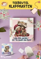Vorschau - Anderer Materialtyp - Klappkarten für Teebeutel Waschbär Weihnachten | Klasse 1 bis 5 - Seite 1