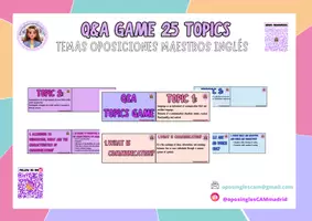 Vista previa - Para docentes: organización, planificación y formación - Q&A game topics 25 @oposinglescammadrid - Portada