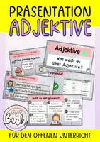 Vorschau - Präsentationen/Tafelbilder - Adjektive - Präsentation für den offenen Unterricht - Deckblatt