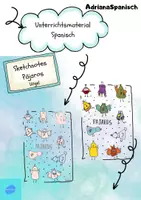 Vorschau - Arbeitsblätter - Sketchnotes - Pájaros - Deckblatt