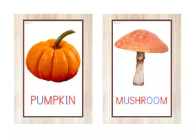 Vista previa - Tarjetas / Manipulativos - INGLÉS - Vocabulario letra MAYÚSCULA (otoño) - página 1
