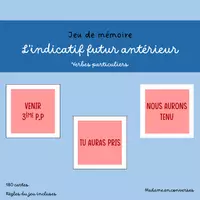 Aperçu - Jeux - Jeu de mémoire - Indicatif futur antérieur - Page de couverture