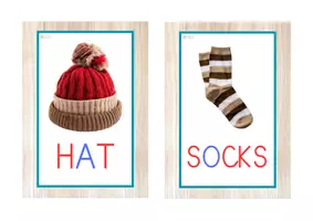 Vista previa - Tarjetas / Manipulativos - INGLÉS - Vocabulario letra MAYÚSCULA (invierno) - página 1