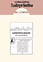 Vorschau - Aufgabenkarten - weihnachtliche Rätsel, Labyrinthe - Deckblatt
