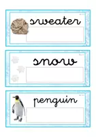 Vista previa - Tarjetas / Manipulativos - INGLÉS - Lecto-escritura minúscula ligada (invierno) - página 3