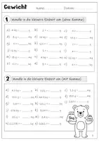 Vorschau - Arbeitsblätter - Größen und Einheiten - Gewicht (Mathe Arbeitsblätter Klasse 5 & Klasse 6) - Seite 1