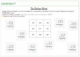 Vorschau - Arbeitsblätter - Rechenbingo schriftliche Addition und Subtraktion (herbstliche & normale Version) - Seite 3