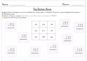 Vorschau - Arbeitsblätter - Rechenbingo schriftliche Addition und Subtraktion (herbstliche & normale Version) - Seite 2