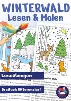 Vorschau - Arbeitsblätter - Lesen und Malen Winter - Lesetraining Klasse 1, Klasse 2, Klasse 3, Klasse 4, DaZ - Deckblatt