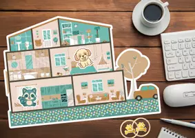 Vista previa - Juegos / Gamificación - Actividades para aprender las partes de la casa en ingles,actividades Montessori partes de la casa en ingles - página 2