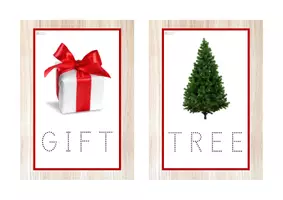 Vista previa - Tarjetas / Manipulativos - INGLÉS - Vocabulario letra MAYÚSCULA punteada (Navidad) - página 1