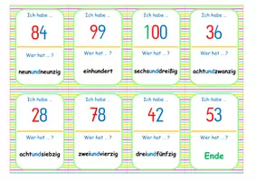 Vorschau - Spiele - Zahlen und Zahlwörter lesen im ZR 100 - Seite 2
