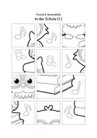 Vorschau - Mal- und Bastelvorlagen - 3x Puzzles & Ausmalbilder: In der Schule (Schneideübung) - Seite 2