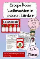 Vorschau - Arbeitsblätter - Escape Room: Weihnachten in anderen Ländern - Deckblatt
