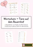 Vorschau - Arbeitsblätter - DaZ/DaF: Wortschatz Tiere auf dem Bauernhof - Deckblatt