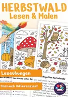 Vorschau - Arbeitsblätter - Lesen und Malen Herbst - Lesetraining Klasse 1, Klasse 2, Klasse 3, Klasse 4, DaZ - Deckblatt