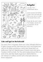 Vorschau - Arbeitsblätter - Lesen und Malen Herbst - Lesetraining Klasse 1, Klasse 2, Klasse 3, Klasse 4, DaZ - Seite 1