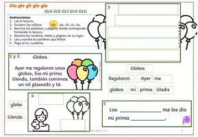 Vista previa - Hojas de trabajo - RECORTABLES SÍLABAS COMPUESTAS v2 - página 1