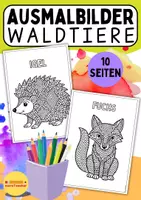 Vorschau - Mal- und Bastelvorlagen - 🦊 Waldtiere Mandalas – 10 Ausmalbilder mit Tiernamen auf Deutsch - Deckblatt