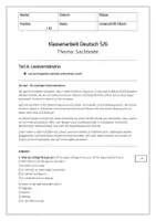 Vorschau - Test - Klassenarbeit Thema Sachtexte (Deutsch 5-6) inkl. Lösungen! - Seite 1