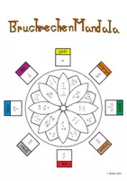 Vorschau - Arbeitsblätter - Bruchrechenmandala - Übung Bruchrechnung + Bruchterme - Deckblatt