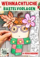 Vorschau - Mal- und Bastelvorlagen - WINTER - Basteln: Eichel- und Kürbisgesichter zum Ausschneiden und Kleben (Grundschule) - Deckblatt