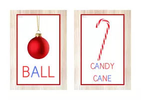 Vista previa - Tarjetas / Manipulativos - INGLÉS - Vocabulario letra MAYÚSCULA (Navidad) - Portada