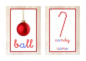Vista previa - Tarjetas / Manipulativos - INGLÉS - Vocabulario letra minúscula ligada (Navidad) - Portada