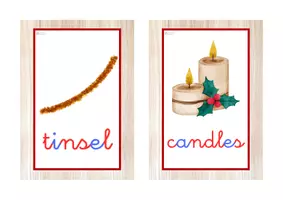 Vista previa - Tarjetas / Manipulativos - INGLÉS - Vocabulario letra minúscula ligada (Navidad) - página 2