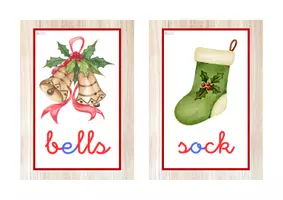 Vista previa - Tarjetas / Manipulativos - INGLÉS - Vocabulario letra minúscula ligada (Navidad) - página 3