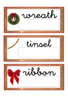 Vista previa - Tarjetas / Manipulativos - INGLÉS - Lecto-escritura minúscula ligada (Navidad) - página 1