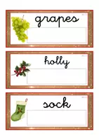 Vista previa - Tarjetas / Manipulativos - INGLÉS - Lecto-escritura minúscula ligada (Navidad) - página 3