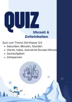 Vorschau - Interaktives Material - Interaktives Quiz zum Thema Zeit - Deckblatt