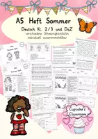 anteprima - Esercizi - Deutsch/DaZ - Sommer - A5 Heft Lesen und Schreiben, Sprachförderung, Kl. 2/3 (Esercizi: "Estate") - Pagina di copertina