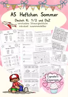 anteprima - Esercizi - Deutsch/DaZ - Sommer - A5 Heftchen Lesen und Schreiben, Sprachförderung, Kl. 1/2 (Estate: Quaderno A5 Lettura e Scrittura) - Pagina di copertina