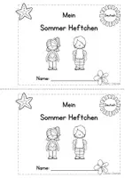 anteprima - Esercizi - Deutsch/DaZ - Sommer - A5 Heftchen Lesen und Schreiben, Sprachförderung, Kl. 1/2 (Estate: Quaderno A5 Lettura e Scrittura) - Pagina 1