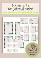 Vorschau - Anderer Materialtyp - Bärenstarke Neujahrswünsche - zum bekleben mit Fruchtgummis (für SchülerInnen und KollegInnen) - Deckblatt