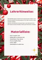 Vorschau - Mal- und Bastelvorlagen - Weihnachtskarte basteln, Klasse 1-2 mit Anleitung - Seite 1