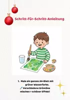 Vorschau - Mal- und Bastelvorlagen - Weihnachtskarte basteln, Klasse 1-2 mit Anleitung - Seite 2