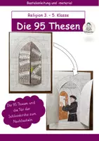 Vorschau - Mal- und Bastelvorlagen - Basteln: Martin Luther an der Schlosskirche: 95 Thesen - Deckblatt