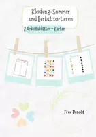 Vorschau - Arbeitsblätter - Kleidung: Sommer und Herbst sortieren- Arbeitdblätter - Deckblatt