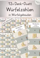 Vorschau - Stationenlernen - Würfelzählen, 12x Denk Duett, Würfelgebäude, 3-fach-differenziert - Deckblatt