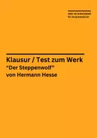 Vorschau - Arbeitsblätter - Klassenarbeit / Arbeitsblatt zu „Der Steppenwolf“ von Hermann Hesse - Deckblatt